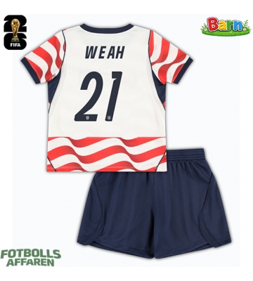 Förenta stater Timothy Weah #21 Hemmaställ Barn VM 2026 Kortärmad (+ Korta byxor)